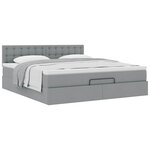 vidaXL Lit ottoman avec matelas gris clair 160x200 cm tissu