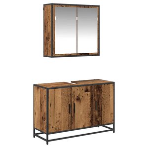 vidaXL Ensemble de mobilier de salle de bain 2 Pièces Bois Ancien