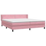 vidaXL Sommier à lattes de lit avec matelas rose 180x210 cm velours