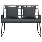 vidaXL Banc de jardin Noir et anthracite Rattan synthétique acier