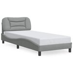 vidaXL Cadre de lit sans matelas Hvar gris clair 90x190 cm tissu