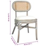 vidaXL Chaises à manger lot de 2 gris Lin