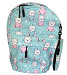 Sac à dos cartable avec trousse assortie scolaire primaire enfants avec motifs chats bleu vert : léger  solide et confortable