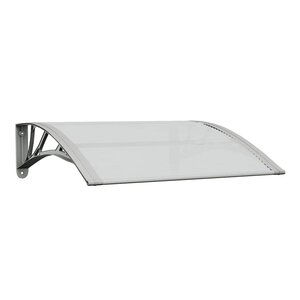 vidaXL Auvent de porte gris et transparent 80 x 75 cm en polycarbonate
