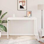 vidaXL Table de bar Blanc 110 x 55 x 105 cm Bois de pin massif