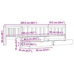 vidaXL Lit d'appoint avec tiroir 3 Pièces Cire marron Bois de Pin Massif