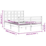 vidaXL Cadre de lit sans matelas blanc 120x200 cm bois massif