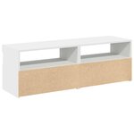 vidaXL Meubles TV avec lumières LED 2 Pièces Blanc 60x35x40 cm