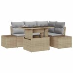 vidaXL Ensemble de canapé de jardin 5 Pièces beige et gris clair