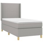 vidaXL Sommier à lattes de lit matelas LED Gris clair 100x200 cm Tissu