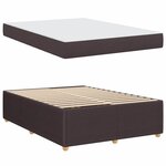 vidaXL Cadre de lit avec matelas Marron foncé 140 x 200 cm tissu