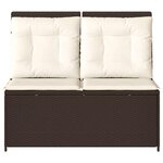 vidaXL Banc de jardin avec coussin Marron Poly rotin