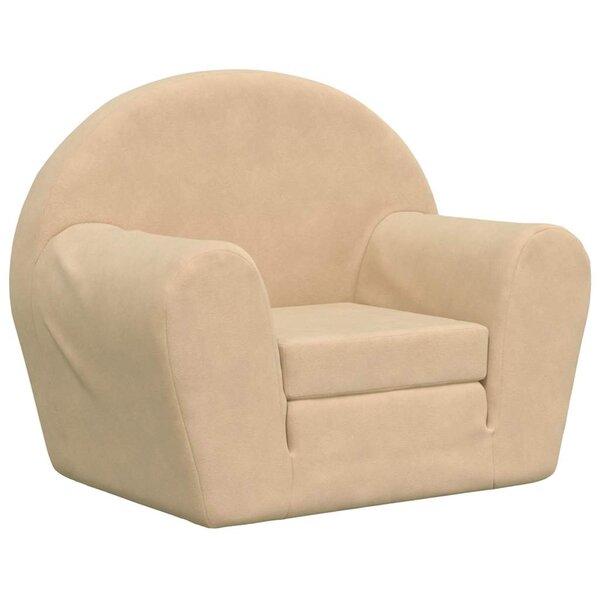 vidaXL Canapé-lit pour enfants crème peluche douce