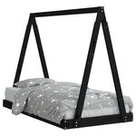 vidaXL Cadre de lit pour enfant noir 80x160 cm bois de pin massif