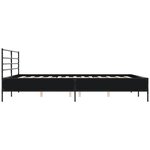 vidaXL Cadre de lit noir 200x200 cm bois d'ingénierie et métal