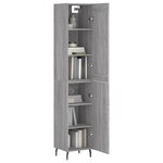 vidaXL Buffet haut Sonoma gris 34 5x34x180 cm Bois d'ingénierie