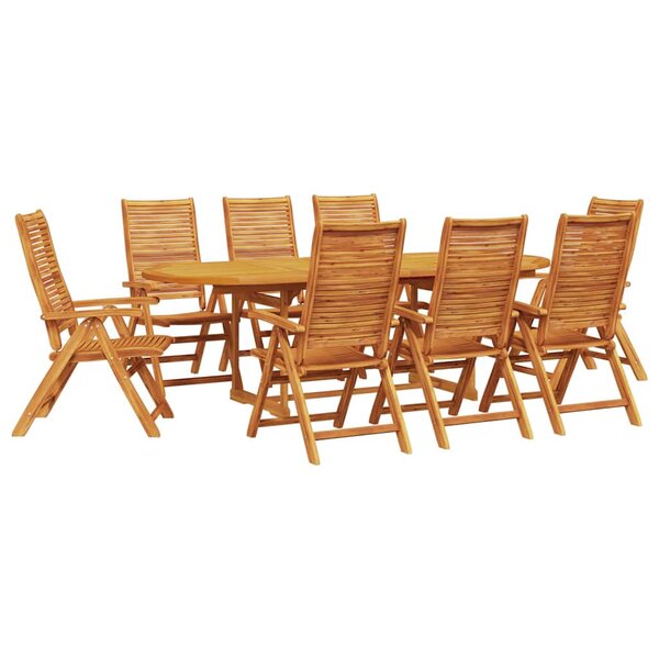 vidaXL Ensemble de salle à manger pour jardin 9 Pièces Marron