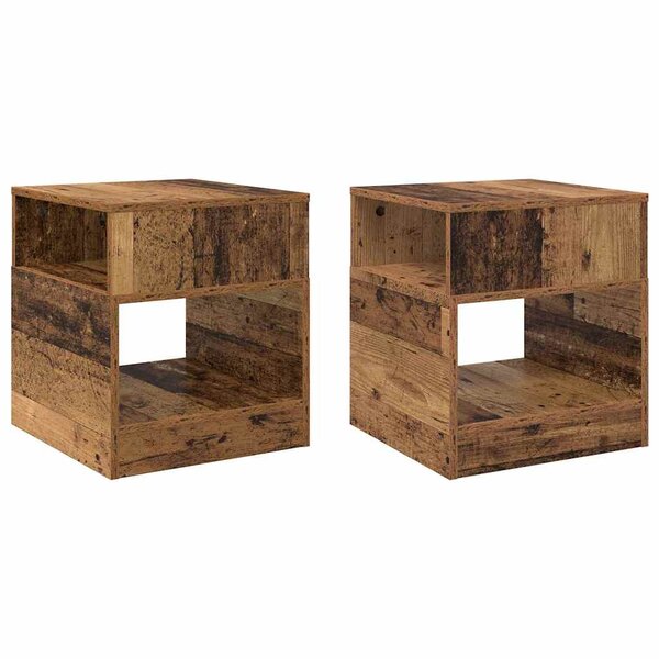 vidaXL Table d'appoint 2 Pièces Bois ancien 40 5 x 40 x 45 cm