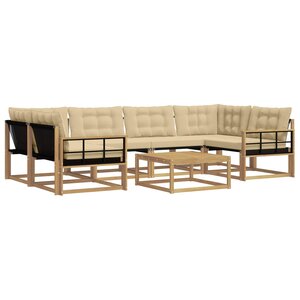 vidaXL Ensemble de canapés d'extérieur 7 pc Blanc et Beige