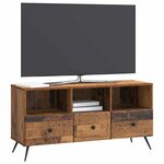 vidaXL Meuble TV Bois ancien 102 x 34 5 x 50 cm Bois d'ingénierie