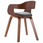vidaXL Chaise de salle à manger Gris foncé Bois courbé et tissu