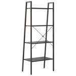 vidaXL Étagère sur pied 4 niveaux Noir 56x35x140 cm