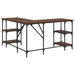 vidaXL Bureau chêne marron 139x139x75 cm bois d'ingénierie