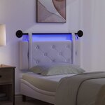 vidaXL Tête de lit suspendue Avec lumière LED Crème Velours
