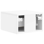 vidaXL Cabinet de chevet mural 2 Pièces Blanc brillant 34 5 x 33 x 20 cm