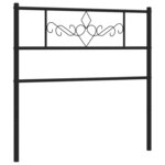 vidaXL Tête de lit métal noir 90 cm