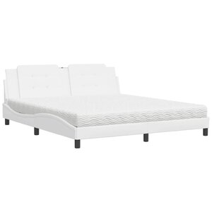vidaXL Lit avec matelas Zadar blanc 180x200 cm similicuir