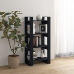 vidaXL Bibliothèque/Séparateur de pièce Noir 60x35x125 cm Bois massif