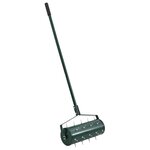 vidaXL Roller à gazon tiré avec des pinces aérateur Vert 128 x 38 cm