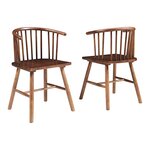 Lot de 2 chaises de salle à manger salon design moderne cuisine effet noyer 03_0009633