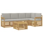 vidaXL Ensemble de canapés d'extérieur 6 pc Blanc et gris clair