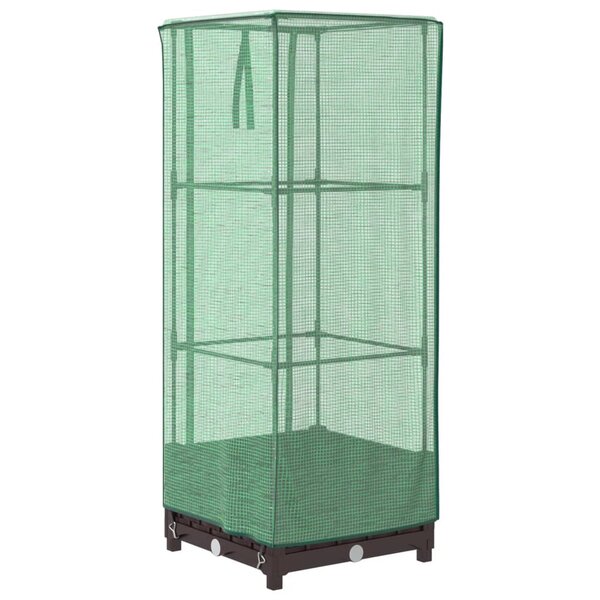 vidaXL Jardinière surélevée avec housse aspect rotin 40x40x123 cm