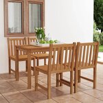 vidaXL Ensemble à manger de jardin 5 Pièces Bois de teck solide