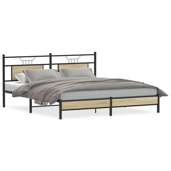 vidaXL Cadre de lit sans matelas chêne sonoma 160x200 cm
