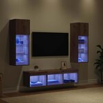 vidaXL Meubles TV muraux 5 Pièces Chêne noir Bois d'ingénierie