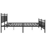 vidaXL Cadre de lit métal sans matelas avec pied de lit noir 193x203cm