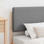 vidaXL Cadre de lit avec tête de lit rembourrée Gris clair 90 x 190 cm