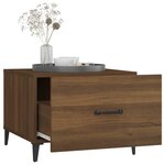 vidaXL Tables basses avec pieds en métal 2 Pièces Chêne marron 50x50x40cm