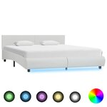 vidaXL Cadre de lit avec LED sans matelas blanc 160x200 cm