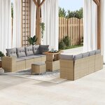 vidaXL Ensemble de canapé de jardin 11 Pièces Beige  Gris clair