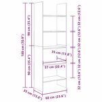 vidaXL Bibliothèque chêne artisanal 60 x 35 x 180 cm Bois d'ingénierie