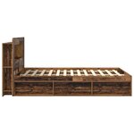 vidaXL Cadre de lit avec rangement Bois ancien 140 x 190 cm