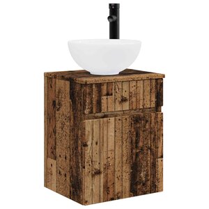 vidaXL Meuble de lavabo mural Bois ancien 39 x 35 x 63 cm