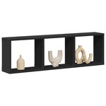 vidaXL Armoire murale 100x16x30 cm noir bois d'ingénierie