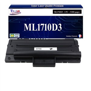 T3AZUR - Toner compatible avec Samsung ML-1710D3 pour Samsung ML-1410 ML-1500 ML-1510 ML-1520 ML-1520P ML-1710 ML-1710P ML-1740 ML-1750 ML-1755 MSYS-750 MSYS-755P