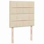 vidaXL Sommier à lattes de lit avec matelas Crème 90x200 cm Tissu